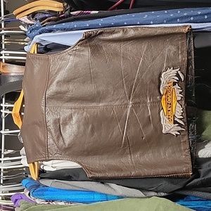 Leather biker vest